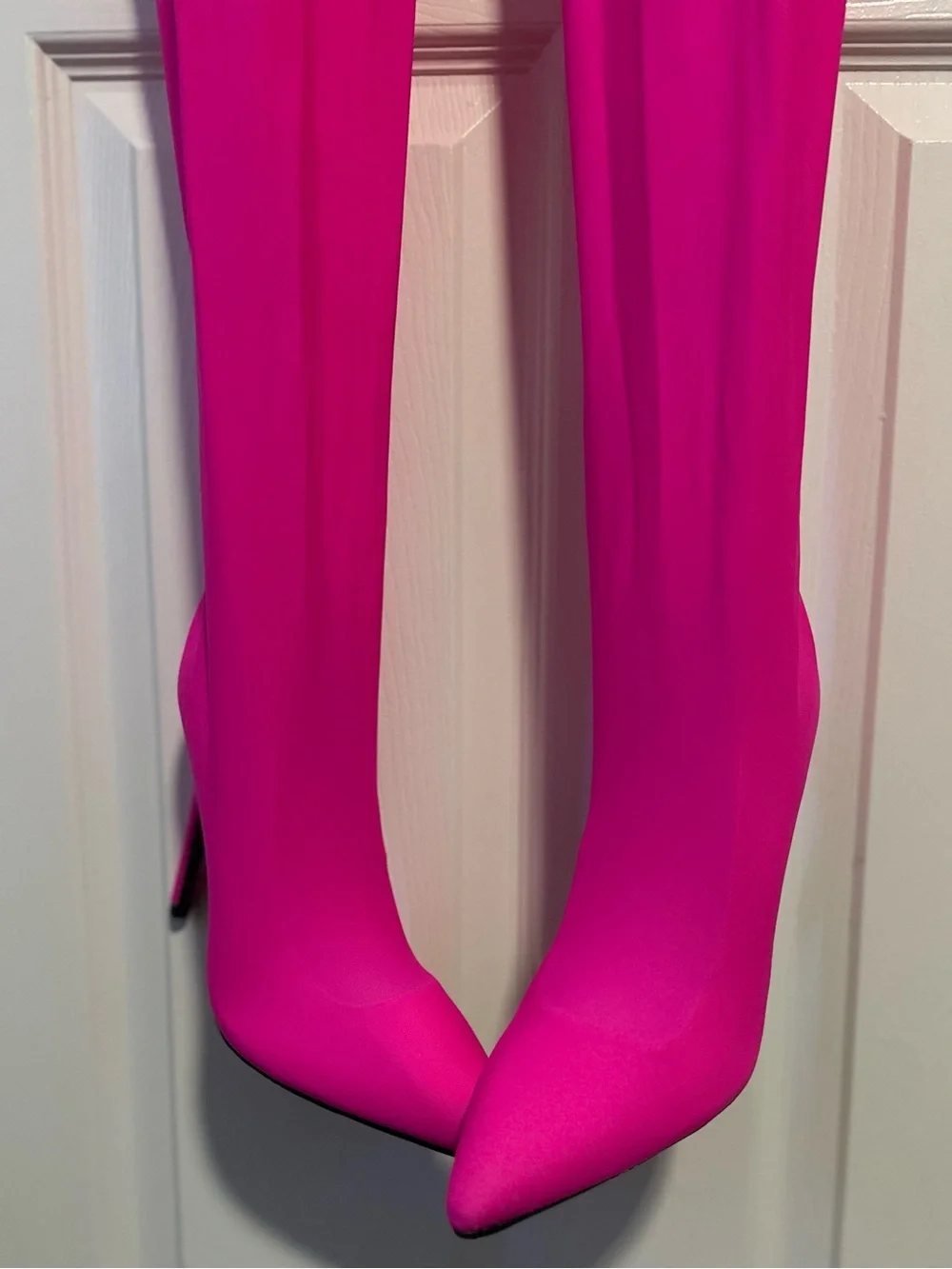Bold Fuchsia Long-Sleeve Mock-Neck Jumpsuit Boots